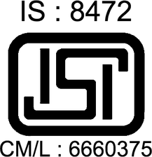 ISI mark, IS 8472, CM/L 6660375